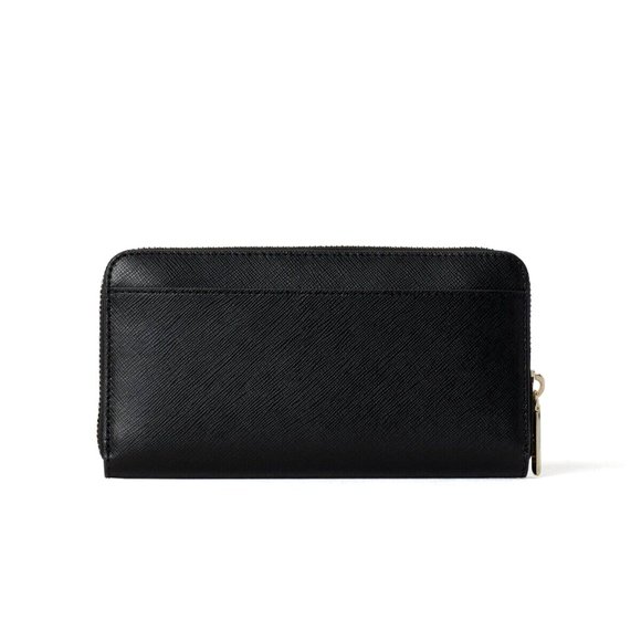 New Kate Spade Spencer Saffiano Leather Zip Around Continental Wallet Black - Picture 2 of 3